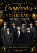 Invitación de cumpleaños motivo de BTS